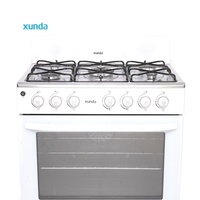 Cuisinière à gaz blanche chinoise Xunda, cinq brûleurs, four multifonctionnel, cuisinière à gaz 5 brûleurs avec four et grill pour boulangerie
