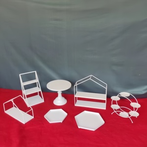 Rak Kue Kawat Logam Emas 3 Tingkat Grosir, Menara Pajangan Kue Bundar untuk Dekorasi Meja Pesta Pernikahan Ulang Tahun - Product Image 4
