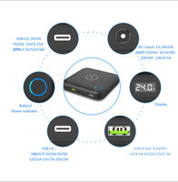 Batterie externe 24000 mAh USB-C PD avec charge sans fil 60W, panneau solaire à charge rapide pour ordinateur portable/téléphone/tablette