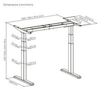 OEM ODM 180 kg Table de travail debout à hauteur réglable intelligente électronique ergonomique à double moteur sans balais à 3 étages