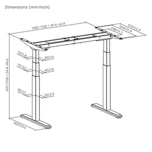 Bàn làm việc đứng điều chỉnh độ cao điện thông minh, thiết kế công thái học, sử dụng mô tơ kép không chổi than 3 cấp độ, tải trọng 180kg, OEM ODM - Product Image 6