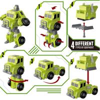 Mainan Blok Robot Bongkar Pasang DIY, Truk Kombinasi Robot yang Dapat Berubah Bentuk