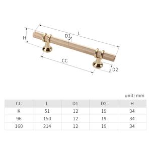 Poignées de tiroir de cuisine nordiques dorées, poignées de <span class=keywords><strong>placard</strong></span> en laiton, boutons en relief, meubles, armoires, <span class=keywords><strong>porte</strong></span>, poignée moletée, poignée moletée 4451B - Product Image 6