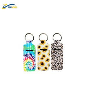 Porte-clés en néoprène personnalisé <span class=keywords><strong>Maihong</strong></span> pour rouge à lèvres, étui écologique portable pour baume à lèvres, pendentif coloré anti-perte - Product Image 1