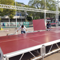 Scène mobile en aluminium, scène de spectacle portable, structure de scène pliable pour l'extérieur, plateforme de scène, support OEM