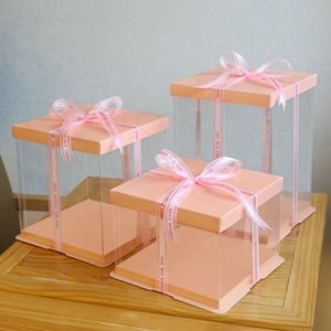 <b>Boxes</b> for Cake & Birthday Gifts Square Round Plastic Cake Packaging Box Transparent Cake Box - Product Image 5