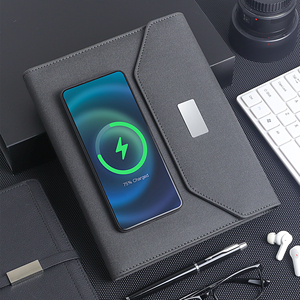 A5 Multifonction Notebook 8000mah <span class=keywords><strong>Rechargeable</strong></span> Power Bank avec <span class=keywords><strong>Cuir</strong></span> PVC Couverture Filaire Sans Fil Notebook Cadeaux - Product Image 3