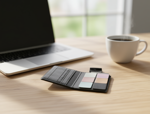 Portacarte a doppia faccia da 4 pollici in pelle PU sottile senza chiusura per contenere carte - Product Image 2