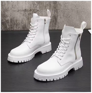 Stivali corti da <span class=keywords><strong>uomo</strong></span> 2026 con suola spessa antiscivolo, stivali alla moda, stivali Madi antiscivolo, scarpe Chelsea bianche rialzate - Product Image 4