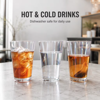 Verre à boire réutilisable en plastique transparent pour bière, cocktail, pintes, thé glacé, pour hôtel |   Sans BPA, incassable, léger