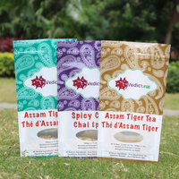 Sachet d'emballage pour thé noir Assam 500g, personnalisé, avec fenêtre Mylar FDA, à fermeture éclair, à fond plat, faible MOQ
