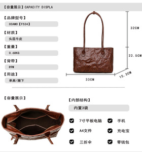 Nouveaux sacs bandoulière de créateur tendance en cuir véritable de haute qualité, sacs messager décontractés, sacs fourre-tout et sacs à main pour femmes - Product Image 2