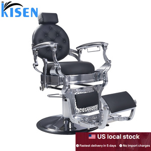 Kisen Free Shipping Hot Sale Luxury Modern Black Leather with <b>Silver</b> Metal Spa Pedicure No Plumbing Massage <b>Chair</b> For Salon - Product Image 4