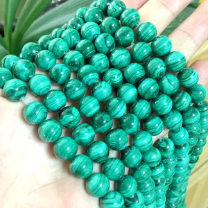 Hạt Đá Tự Nhiên Chuỗi Hạt Lỏng Lẻo Vòng Đá Quý Đá Quý Malachite Để Làm Trang Sức