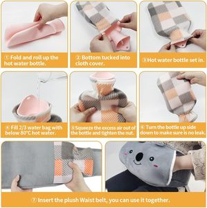 Chai nước nóng với bìa vành đai ấm 130cm dài mềm eo bìa cho cổ vai trở lại tay chân và thời gian Pain Relief - Product Image 6