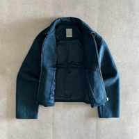 Nouvelle veste en faux daim de haute qualité, coupe courte et ample, avec poche poitrine, pour homme