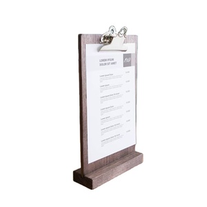 Panneau <span class=keywords><strong>de</strong></span> table <span class=keywords><strong>de</strong></span> restaurant personnalisé support en bois pour couvertures <span class=keywords><strong>de</strong></span> menus support pour menus en bois - Product Image 1