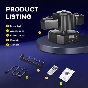 Luz Móvil de Cabeza LED de 50W al por Mayor, Control Remoto DMX, Luz de Discoteca RGBW, Bola Mágica Giratoria, Láser Rojo y Verde para Parques Temáticos y <span class=keywords><strong>DJ</strong></span> - Product Image 5