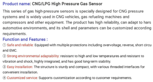 Capteur de pression haute pression GNC, pièce détachée automobile pour chariot élévateur et excavatrice, G1/4 M12, capteur de pression micro 25MPa pas cher pour compresseur d'air - Product Image 3