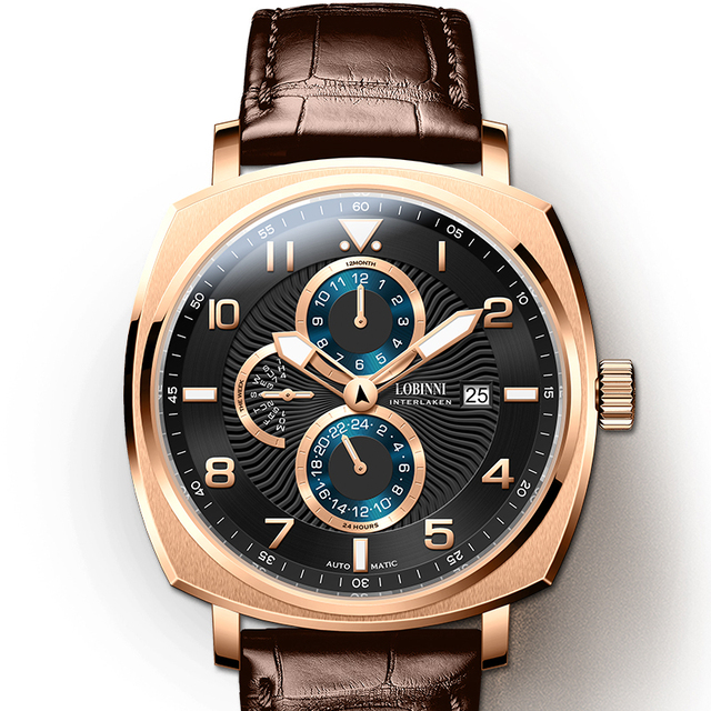 For High Quality Silvery Stainless Steel Big Luminous Power Reserve Auto Calendar Automatic Movement Mechanical Watch for