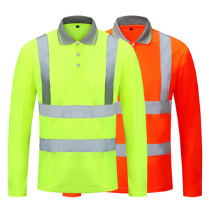 Wholesale Long Sleeve OEM Workwear Quick Dry Hi Vis Safety <strong>T</strong>-<strong>Shirt</strong> Work Construction Clothing Reflective Polo Tee <strong>Shirts</strong> - Product Image 1
