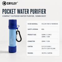 Filtre à eau portable de poche avec mousqueton, purificateur d'eau réutilisable pour le camping, la randonnée et les situations d'urgence