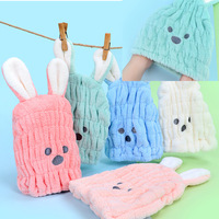 Esun-Bonnet de bain en microfibre à séchage rapide pour femmes et filles Bonnet de bain avec oreilles de lapin mignonnes-Style tissé jacquard