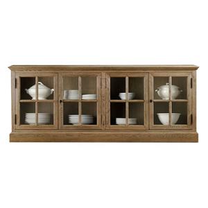 2024 <span class=keywords><strong>armoire</strong></span> en bois massif haut de gamme personnalisée 4 armoires de cuisine à porte d'entrée en verre - Product Image 1