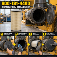 Filter Udara Mesin Komatsu 600-181-4400 untuk Peralatan Konstruksi Sistem Filtrasi Asupan Udara Mesin Diesel