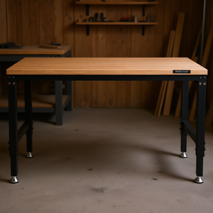 โต๊ะทำงานปรับระดับได้ Vevor ขนาด 48 x 24 นิ้ว หน้าท็อปไม้เนื้อแข็ง โต๊ะช่างไม้สำหรับงานอุตสาหกรรม พร้อมระบบปรับความสูง สำหรับใช้ในโรงงาน - Product Image 2