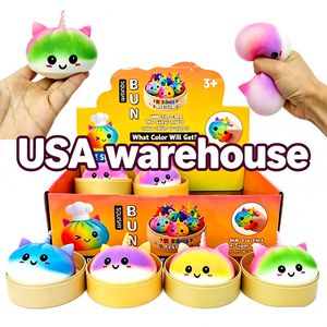 <span class=keywords><strong>Jouet</strong></span> Squishy <span class=keywords><strong>Chat</strong></span> Licorne en forme de chignon, rempli de farine, à remontée lente, doux, type Mochi, sensoriel, anti-stress, à presser, en vrac, entrepôt USA - Product Image 1