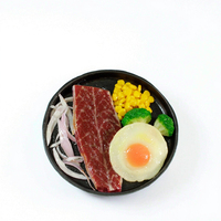 Modèles de nourriture de simulation de steak en PVC hyper-réaliste et écologique - Accessoires de présentation personnalisés, imperméables et résistants à la décoloration, faits à la main pour