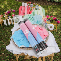 Canon à Confettis Personnalisé pour Révélation du Sexe du Bébé, Écologique, Rose et Bleu, pour Thanksgiving, la Fête des Pères, la Remise des Diplômes, le Nouvel An