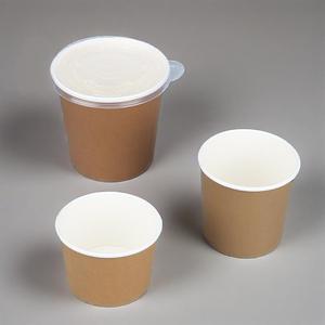 Prix de gros Bol à soupe en papier jetable de qualité alimentaire Récipient alimentaire kraft à emporter avec couvercle pour bouillie - Product Image 1