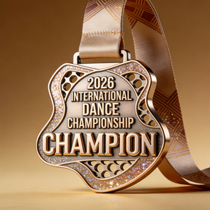 High Quality Gold-Plated Customizable Medal Personalized Medal Race Design Logo Zinc Alloy Metal Custom Dance Competition Medal - Product Image 1