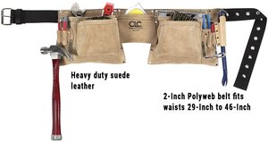 Mẫu Miễn Phí 527X Heavy Duty Top Grain Suede Công Trình Xây Dựng Tạp Dề <span class=keywords><strong>2</strong></span> Hammer Loops 12 Túi Công Cụ Bỏ Túi - Product Image 4