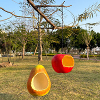 Mangeoire à oiseaux transfrontalière en résine, style pastoral, pour jardin extérieur, ornement suspendu à l'arbre, artisanat créatif