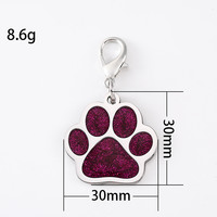 Ywyougang Porte-clés Pailleté en Forme de Patte, Pendentif Personnalisé en Acier Inoxydable Gravé au Laser avec Fermoir Mousqueton en Alliage