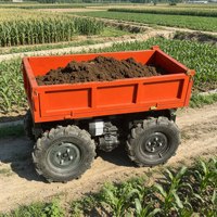 Elektrischer Mini-Vierrad-Dumper, Kraftbetriebene Schubkarre für Garten und Beton, mit PLC-Batterie, Minidumper
