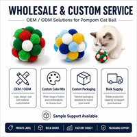 Bulk Christmas Cat Pompom Toy Ball Plush Cluster Pet Supplies, South Africa Hot Selling Kitten cat Tree Arch Two Pom Pom Balls