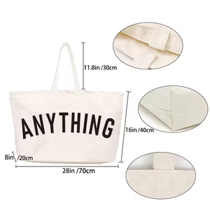 Bolsa de Lona Reutilizable Ecológica Personalizada Extra Grande con Cierre de Cremallera y Logotipo Impreso - Product Image 4