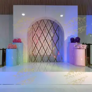 Fournitures de décoration d'événement personnalisées PVC avec lumière LED panneau de toile de fond d'arche d'ange toile de fond de scène de mariage pour la décoration