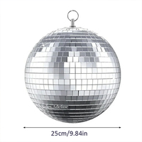 Équipement de salle sensorielle autisme 25cm miroir boule réfléchissante lumière LED boule de verre rotative pour décor de chambre sensorielle
