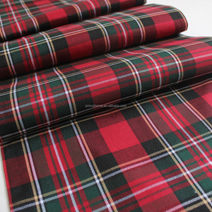 High Quality Christmas Holiday <strong>Red</strong> Classical Plaid Table <strong>Runner</strong> Printed Woven Top Tabletop Decoration - Product Image 2