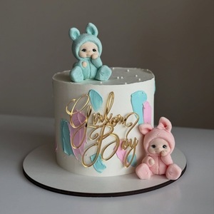 ท็อปเปอร์เค้กอะคริลิค รูปเด็กผู้หญิงหรือเด็กผู้ชาย สีทอง สำหรับตกแต่งงานเลี้ยงฉลองเบบี้ชาวเวอร์  ตกแต่งหน้าเค้ก - Product Image 1