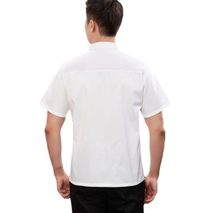 Chef Uniform Black Short Sleeve Polyester Work Clothes For Restaurant Kitchen Men Women Stain Resistant - Product Image 5