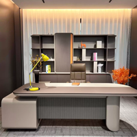 Bureau de direction simple et moderne, bureau de luxe haut de gamme, table de bureau pour managers avec chaises