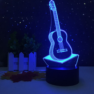 浪漫3D灯吉他造型亚克力LED夜灯装饰台灯情人节宝宝礼物 - Product Image 3