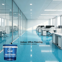 Peinture époxy pour sols en sable coloré, couleurs personnalisées haute brillance, résine décorative pour bureaux intérieurs avec application au pinceau