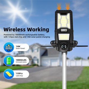 OEM 380 Pro خارجي يعمل بالطاقة الشمسية واي فاي لاسلكي 3 عدسة CCTV أمان بطاقة Sim 4G ضوء شارع شمسي مع كاميرا - Product Image 5